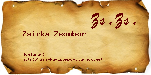 Zsirka Zsombor névjegykártya